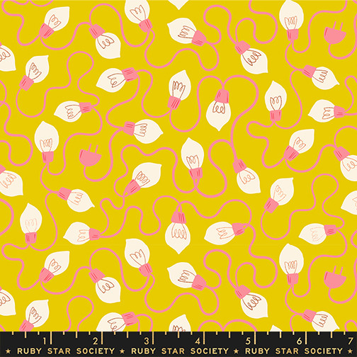 High Strung Golden Hour from the Merry Happy Christmas quilting fabric collection designed by Kimberly Kight for Ruby Star Society. 100% cotton quilting fabric, ideal for quilting, patchwork and dressmaking RS3101-14M