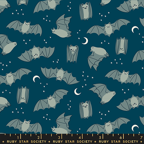 Fat Bats Galaxy from the Freaky Familiars quilting fabric collection by Ruby Star Society. 100% cotton quilting fabric, ideal for quilting, patchwork and dressmaking RS5194-14