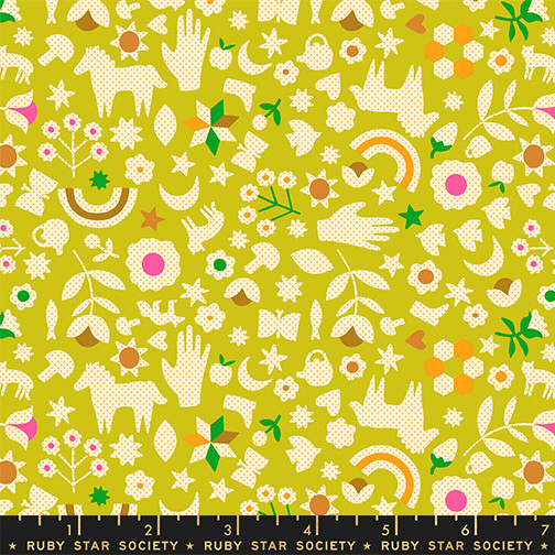 Little Luck Pistachio from the Catnap quilting fabric collection designed by Alexia Marcelle Abegg for Ruby Star Society. 100% cotton quilting fabric, ideal for quilting, patchwork and dressmaking RS4131-11