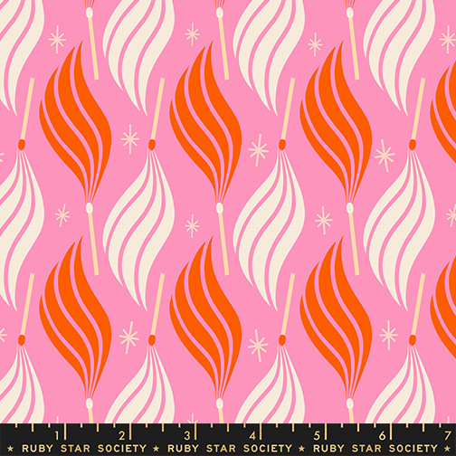 Lit Flamingo from the Trinketry quilting fabric collection designed by Melody Miller for Ruby Star Society. 100% cotton quilting fabric, ideal for quilting, patchwork and dressmaking RS0113-15