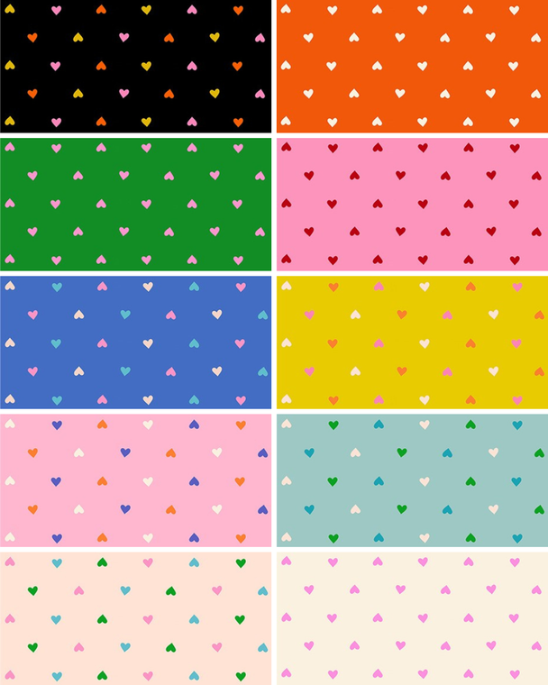 Ruby Star Society Hearts fat quarter bundle by Ruby Star Society. 100% cotton quilting fabric, ideal for quilting, patchwork and dressmaking