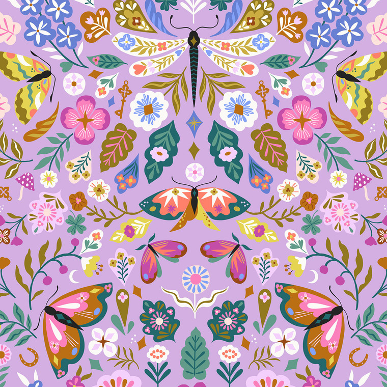 Dragonfly Dance from the Lucky Charms quilting fabric collection designed by Bethan Janine for Thread and Ink Design. 100% cotton quilting fabric, ideal for quilting, patchwork and dressmaking LUCK1002