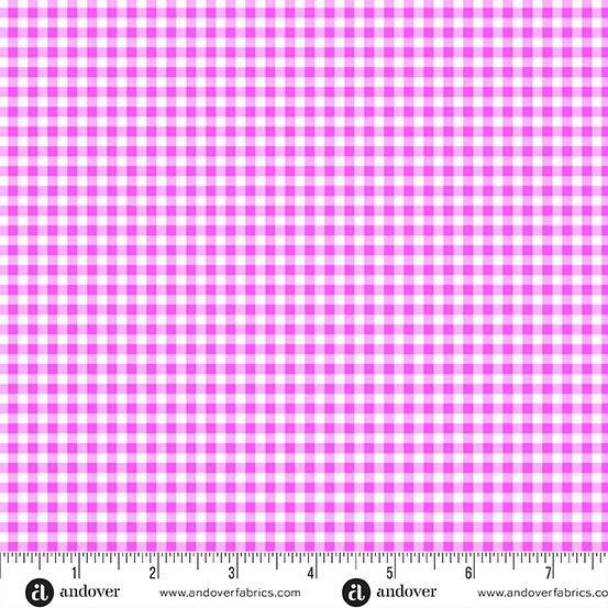 Bitty Gingham Pink from the Ghostly Garden Halloween quilting fabric collection designed by KP Creates for Andover Fabrics. 100% cotton quilting fabric, ideal for quilting, patchwork and dressmaking A-10199-E