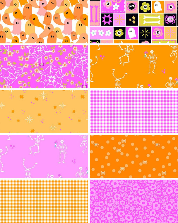 Ghostly Garden Warm fat quarter bundle by Andover Fabrics. 100% cotton quilting fabric, ideal for quilting, patchwork and dressmaking