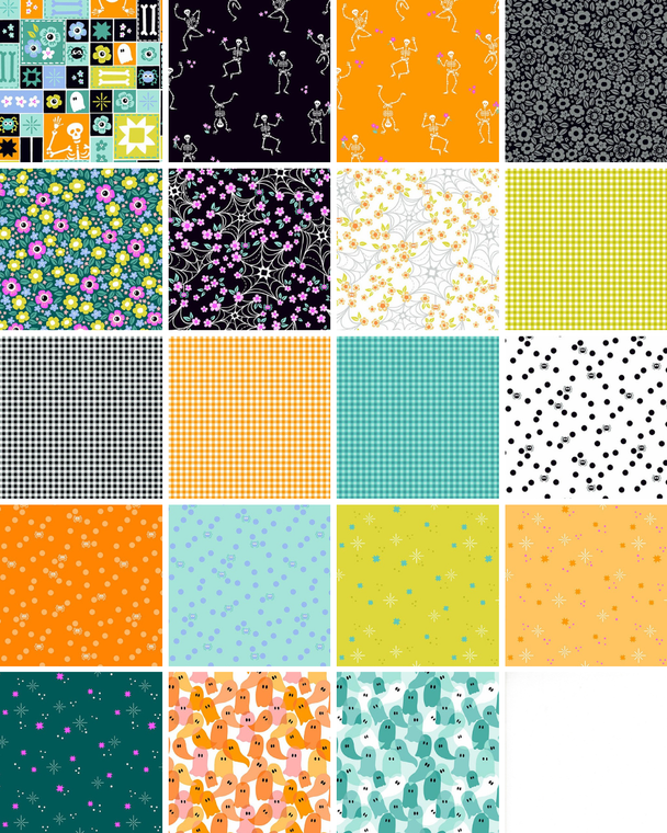 Ghostly Garden Cool fat quarter bundle by Andover Fabrics. 100% cotton quilting fabric, ideal for quilting, patchwork and dressmaking