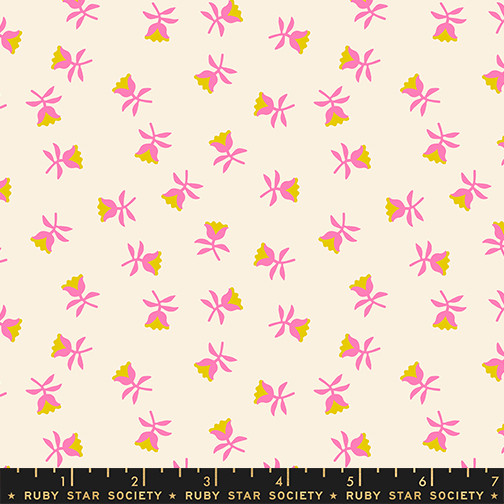 Sweetflower Neon Pink from the Mystic Fable quilting fabric collection designed by Alexia Marcelle Abegg for Ruby Star Society. 100% cotton quilting fabric, ideal for quilting, patchwork and dressmaking RS4151-13