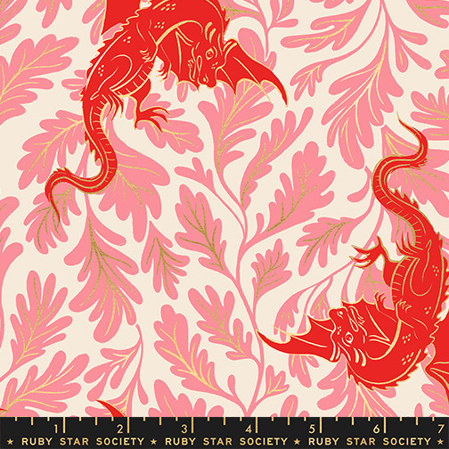 Dragon Lair Poinsettia from the Fire Glow quilting fabric collection designed by Sarah Watts for Ruby Star Society. 100% cotton quilting fabric, ideal for quilting, patchwork and dressmaking RS2132-12M