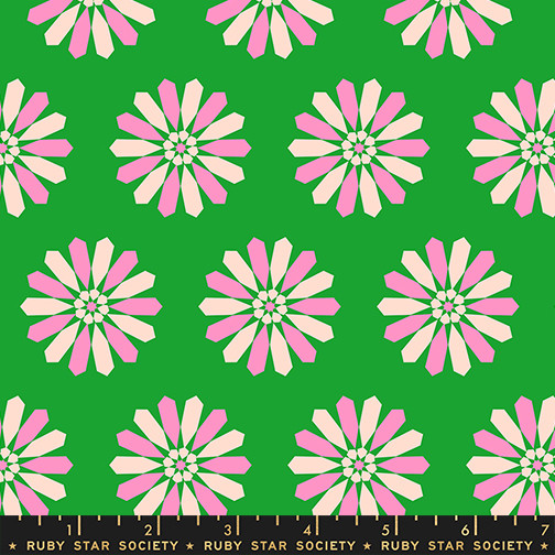 Freshly Picked Deep Verdant from the Sparkle Mart quilting fabric collection designed by Melody Miller for Ruby Star Society. 100% cotton quilting fabric, ideal for quilting, patchwork and dressmaking RS0119-15
