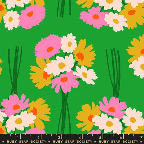 Flower Dept Verdant from the Sparkle Mart quilting fabric collection designed by Melody Miller for Ruby Star Society. 100% cotton quilting fabric, ideal for quilting, patchwork and dressmaking RS0118-16
