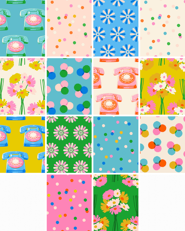 Sparkle Mart fat quarter bundle by Ruby Star Society. 100% cotton quilting fabric, ideal for quilting, patchwork and dressmaking