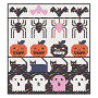 Creepy Critters Quilt by Ellis and Higgs made using the Ghost Town collection designed by Dana Willard for Figo Fabrics. 100% medium weight quilting cotton ideal for quilting, patchwork and dressmaking.