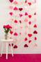 Love Heart Valentines garland made using the Love Struck quilting fabric collection designed by AGF Studio for Art Gallery Fabrics. 100% cotton quilting fabric, ideal for quilting, patchwork and dressmaking LOV14013