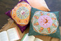 Pillows made using fabric from the Crafting Magic fabric collection designed by Maureen Cracknell for Art Gallery Fabrics. 100% OEKO-TEX Certified Standard Quilting and Patchwork Cotton Fabric
