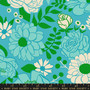 Morning Bloom Turquoise from the Rise and Shine quilting fabric collection by Ruby Star Society. 100% cotton quilting fabric, ideal for quilting, patchwork and dressmaking RS0077-13