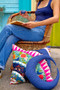Cushions made using the Starling quilting fabric collection designed by Maureen Cracknell for Art Gallery Fabrics.