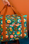 Raglan Cooler Bag made using Kattaland Flora Deep from the Lakelife fabric collection designed by Jessica Swift for Art Gallery Fabrics. 100% OEKO-TEX Certified Standard Quilting and Patchwork Cotton Fabric LKL51309