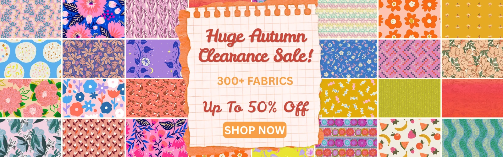 Huge 2026 Autumn clearance sale at The Fabric Fox