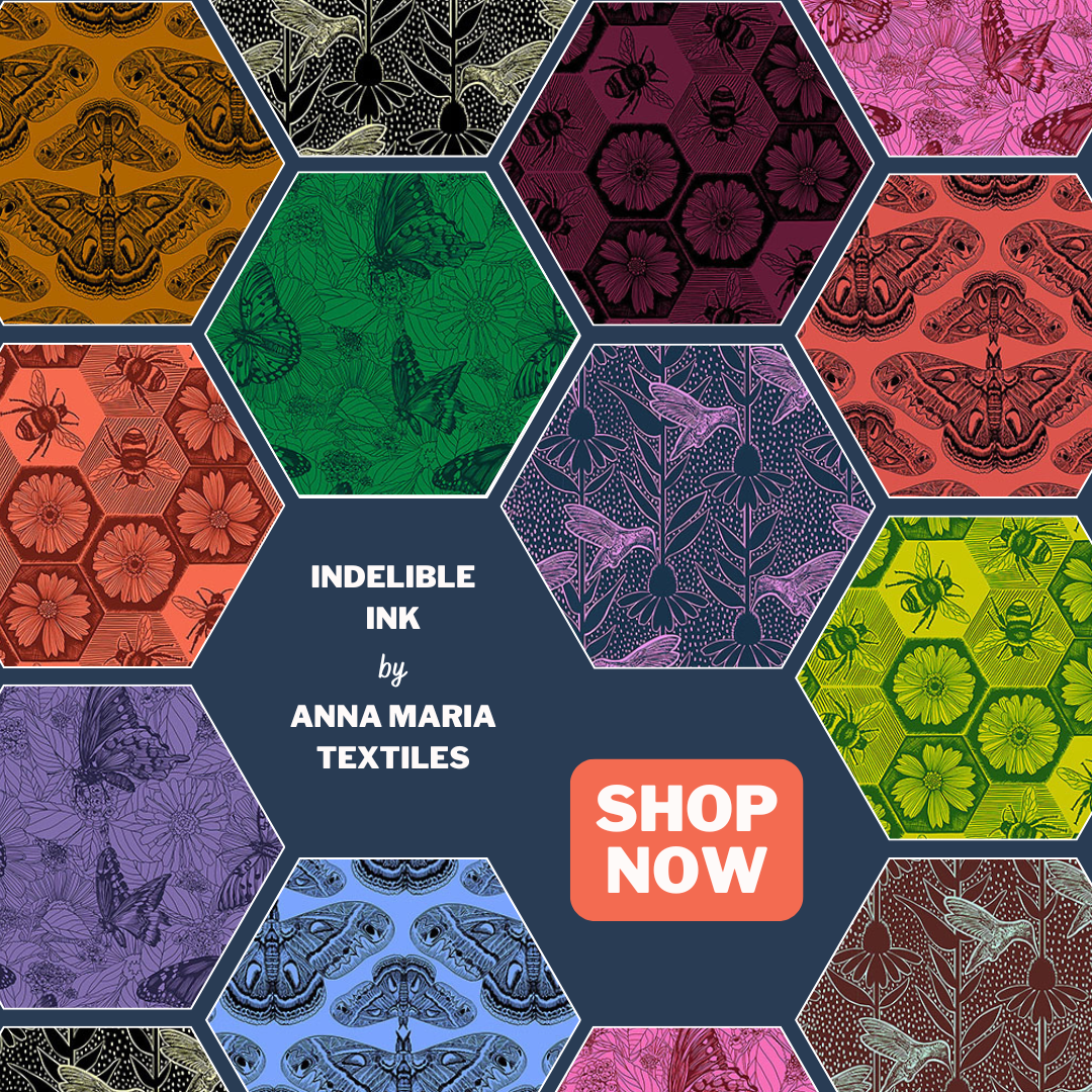 New fabric in 2026: Indelible Ink designed by Anna Maria Textiles for Northcott available at The Fabric Fox