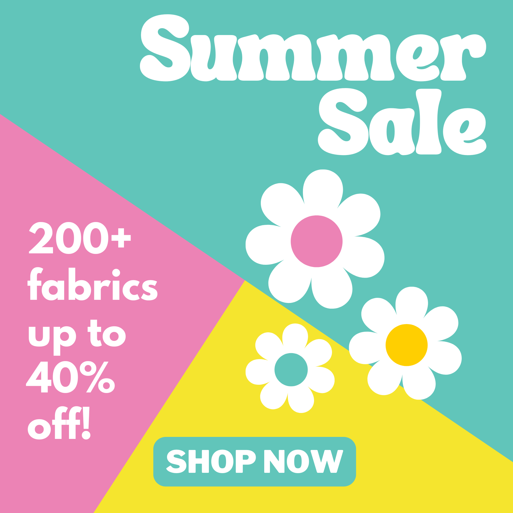 Quilting fabric Summer sale 2026 at The Fabric Fox. Discounted cotton fabric. Up to 40% off patchwork fabric
