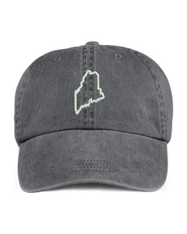 Maine State Map Outline Embroidered Hat