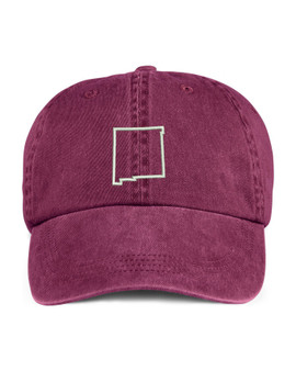 New Mexico State Map Outline Embroidered Hat