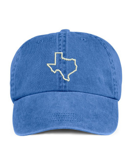 Texas State Map Outline Embroidered Hat