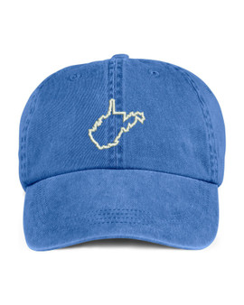 West Virginia State Map Outline Embroidered Hat