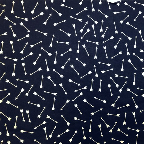White Arrows on Navy Fabric