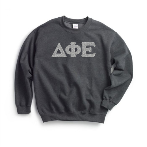 Glitter Greek Letter Crewneck Sweatshirt Greek Letter Me