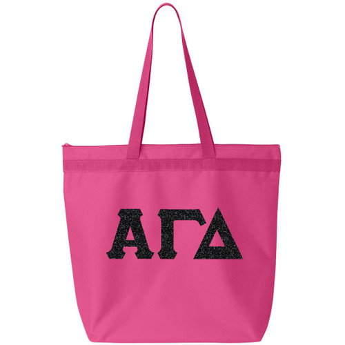 Glitter Sorority Letter Tote Bag