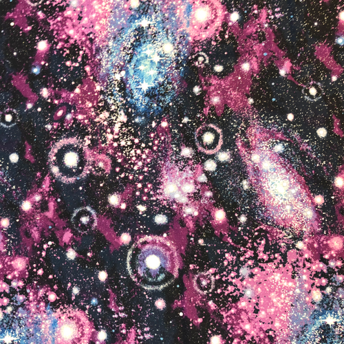 Galaxy Swirl with Metallic Sparkles Greek Letter Apparel fabric.