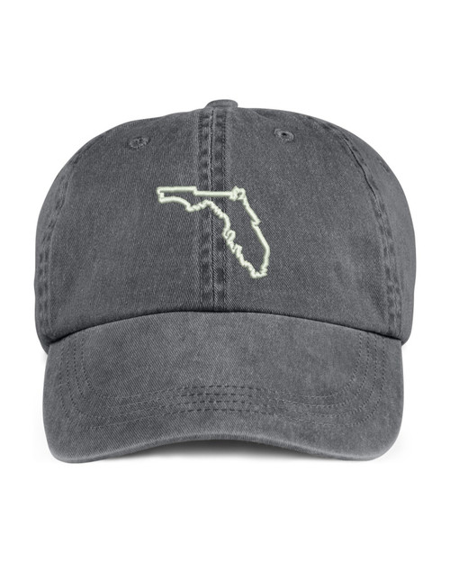 Florida State Map Outline Embroidered Hat