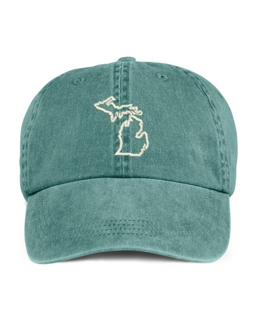 Michigan State Map Outline Embroidered Hat