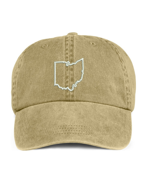 Ohio State Map Outline Embroidered Hat