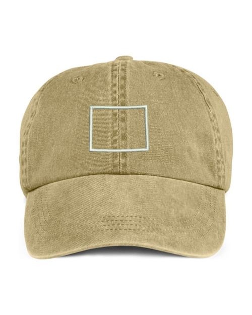 Wyoming State Map Outline Embroidered Hat