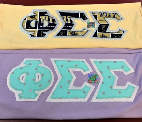 Phi Sigma Sigma Greek Letters, Pitt University and blue dots