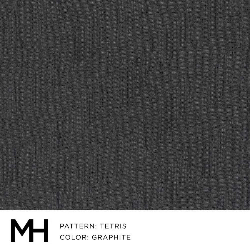 Moss Home Tetris Fabric by the Yard in Graphite