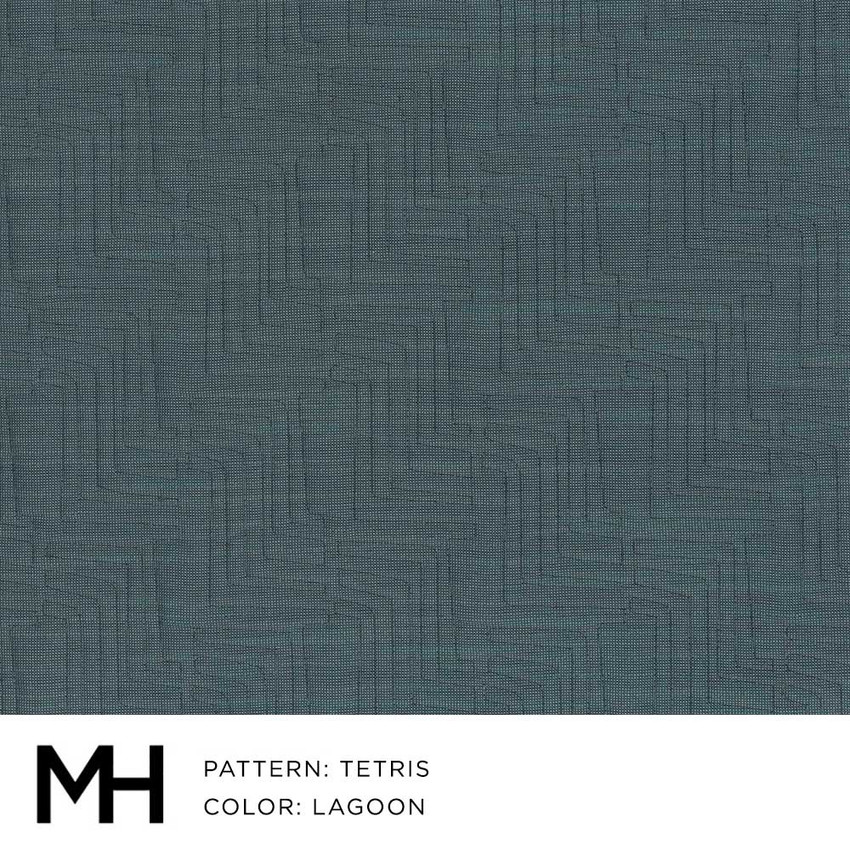 Moss Home Tetris Fabric by the Yard in Lagoon