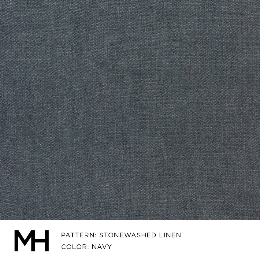 Moss Home Stonewashed Linen Navy Fabric by the Yard