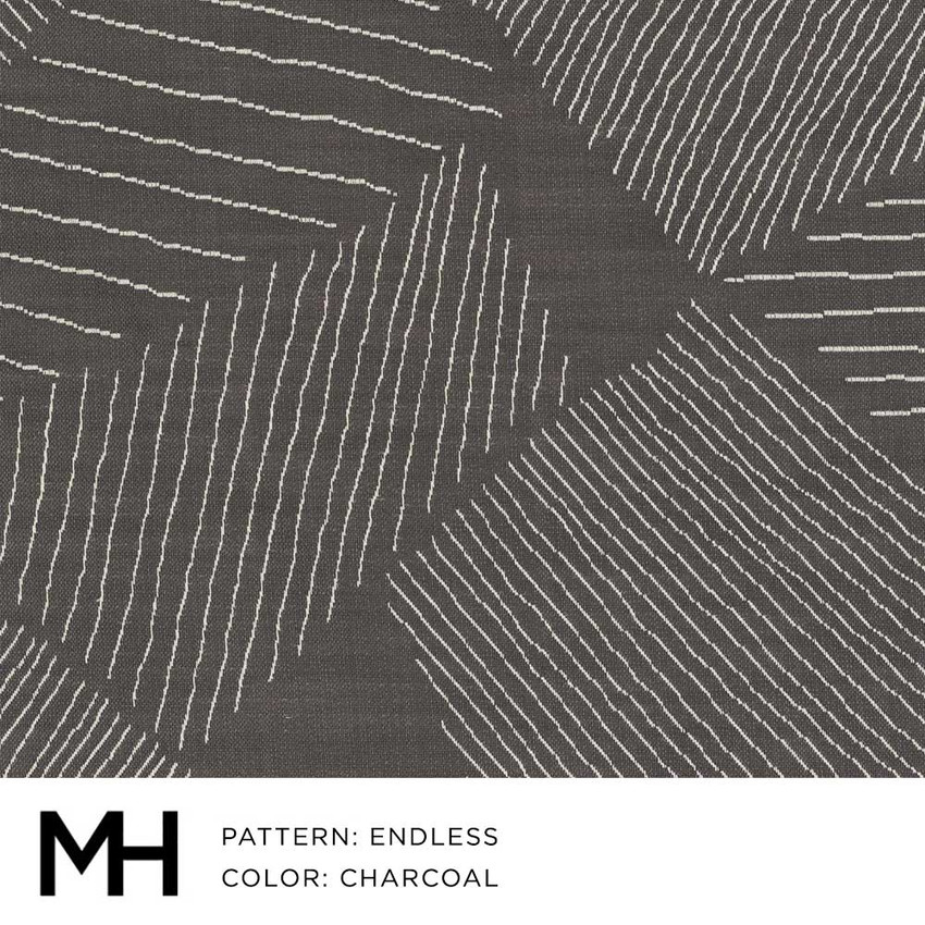 Moss Home Endless Charcoal Fabric by the Yard