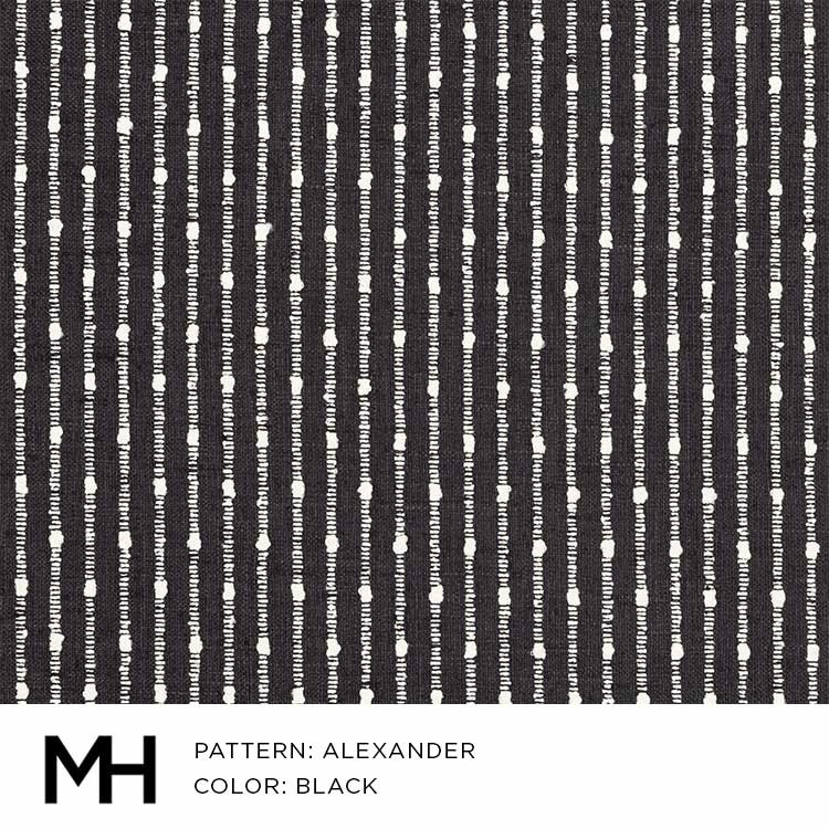 Moss Home Alexander Black Fabric by the Yard