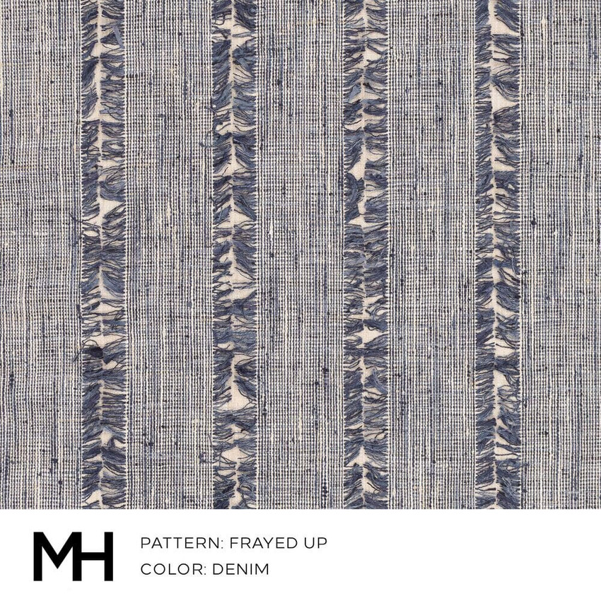 Moss Home Frayed Up Denim Fabric by the Yard