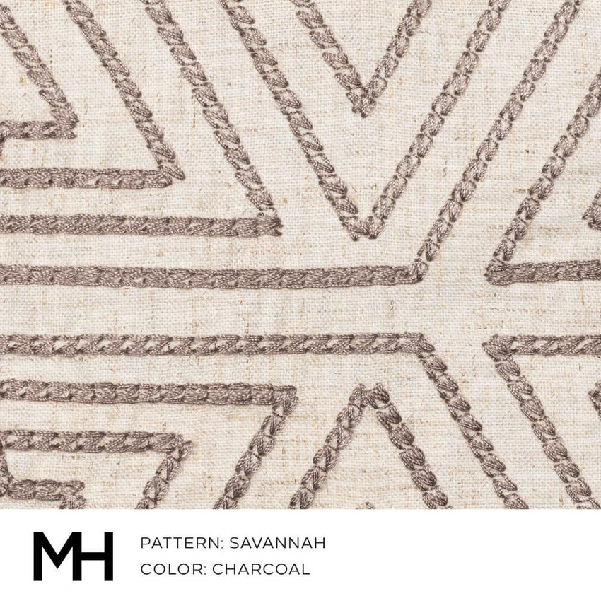 Moss Home Savannah Fabric by the Yard in Charcoal
