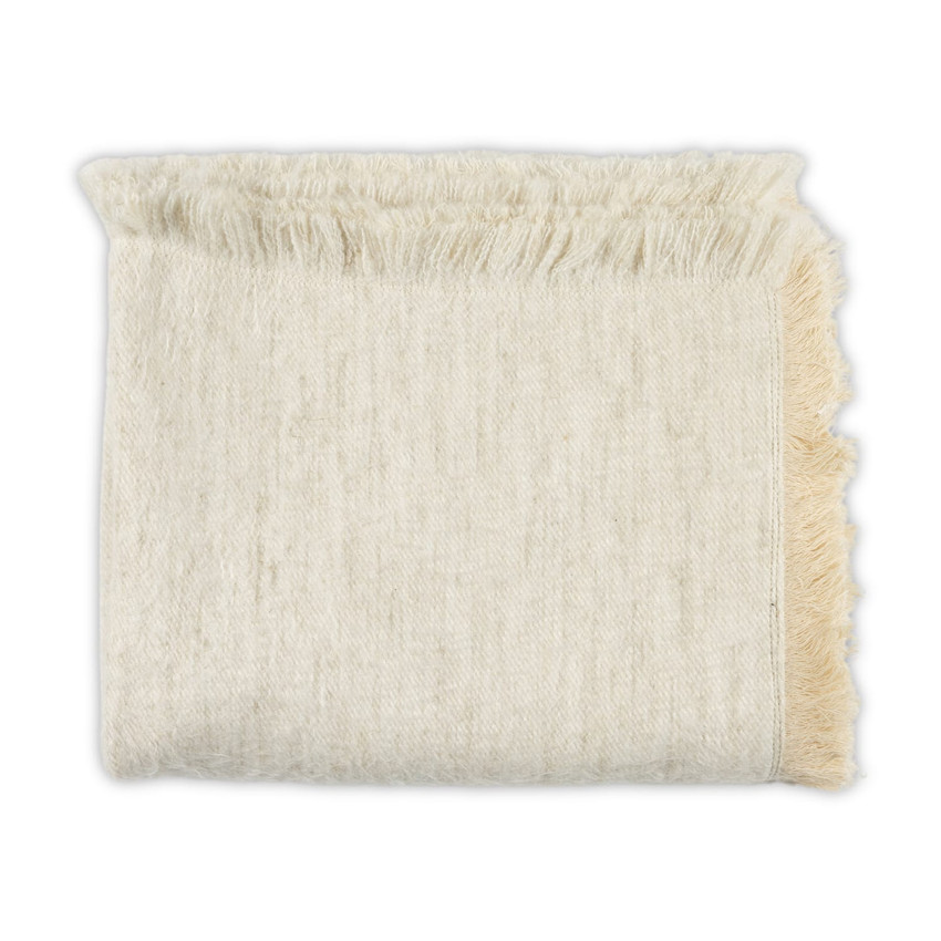 Moss Home Cosy Frayed Throw, accent throw blanket, decorative throw, bisque throw | Made in the USA