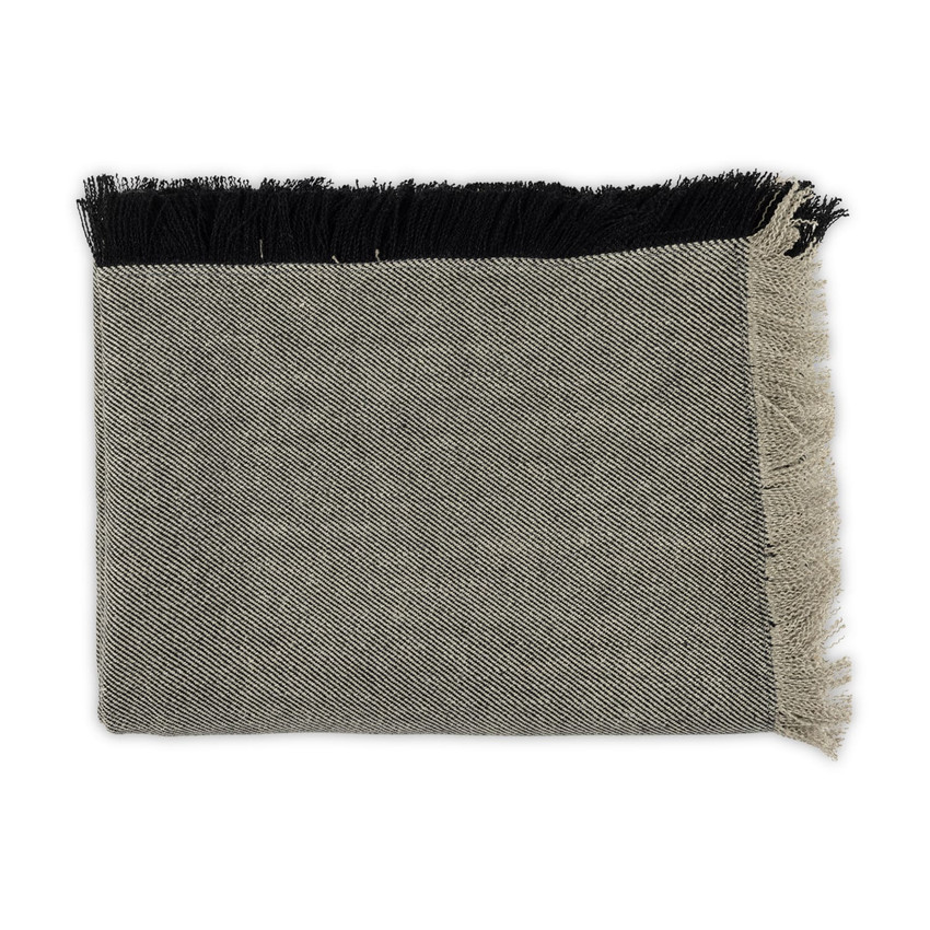 Moss Home Daring Frayed Throw, accent throw blanket, decorative throw, black throw | Made in the USA