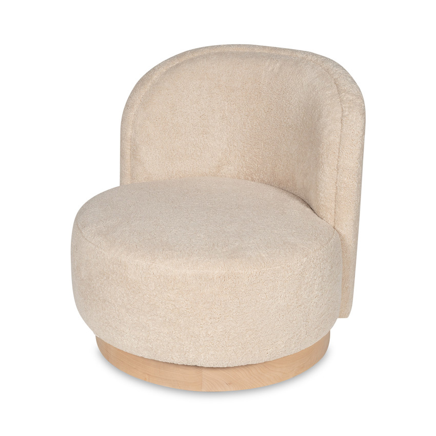 Moss Home Britta Chair in Polar Oatmeal - Angle View