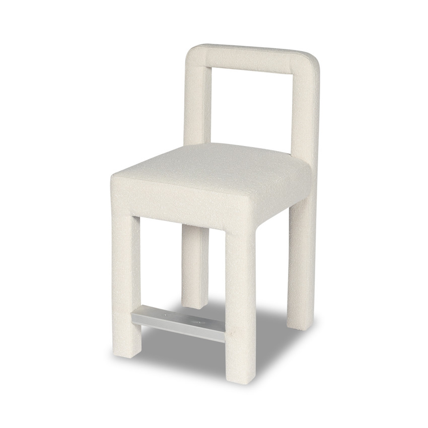 Moss Home Georges Counter Chair in Penelope Bone - Angle View