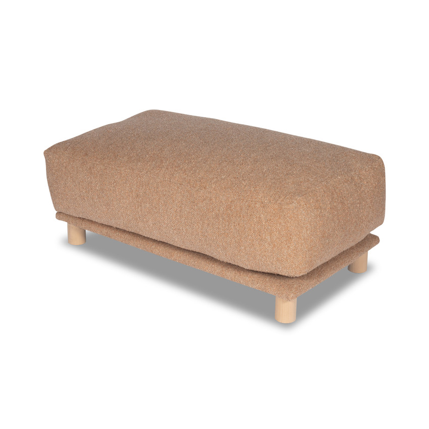 Moss Home Ketch Ottoman in Riley Coral - Angle View