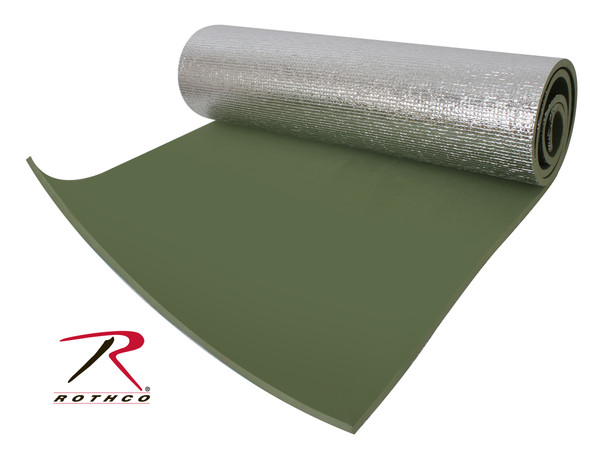 Rothco Thermal Reflective Sleeping Pad with Ties - Olive Drab