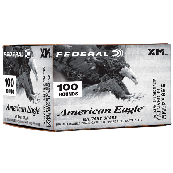 Fed Am Eagle 556 55gr Fmj Bt 20/500 - FEXM193FC Fed Am Eagle 556 55gr Fmj Bt 20/500 - FEXM193FC